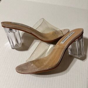 Steve Madden Clear Block Heeled Sandals